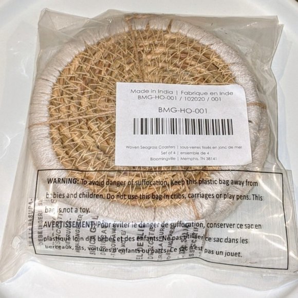 NWT Bloomingville Woven Seagrass Coasters - Picture 4 of 5